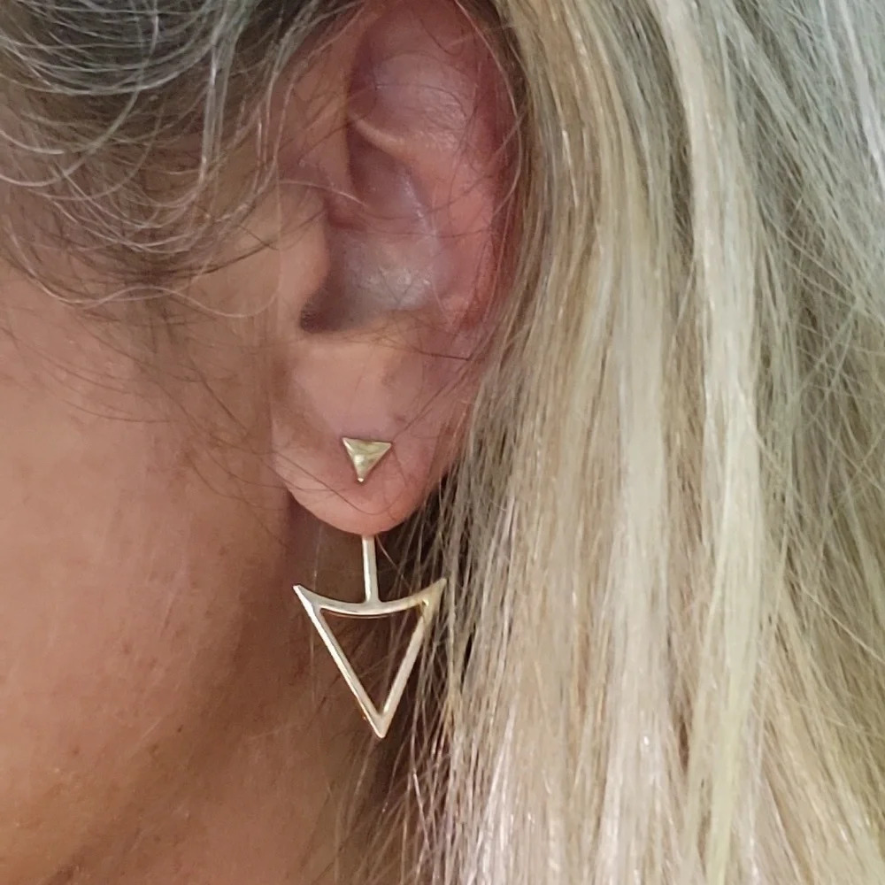 Front/Back Arrow Drop Stud Earrings, Choice of Color
